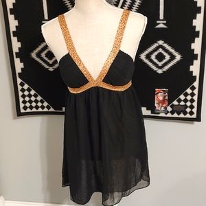 ♥️ Vintage Y2K Victoria's Secret Very Sexy Cheetah Halter Babydoll Chemise, SM